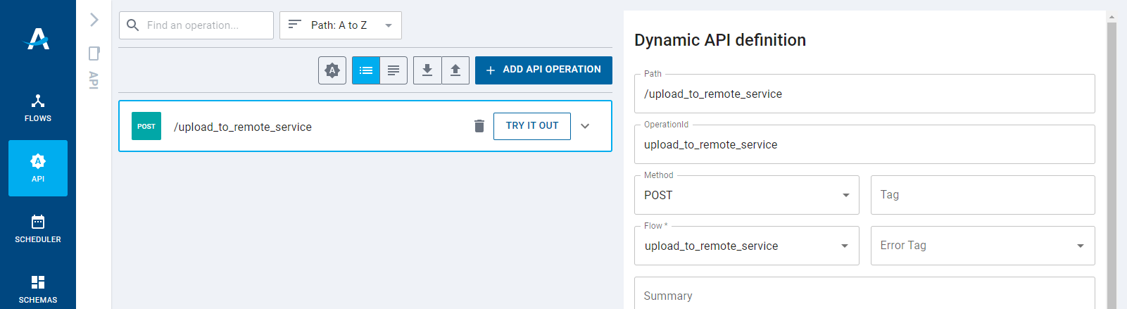 Creating API operation