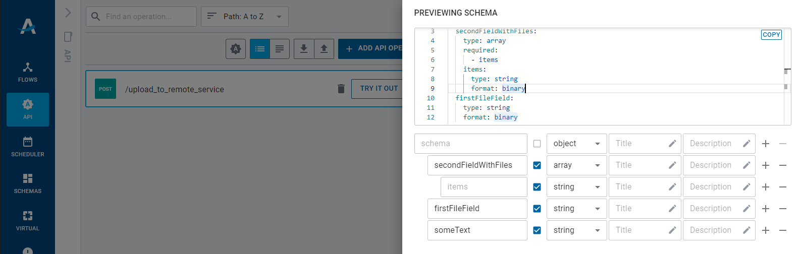 Specifying the schema content